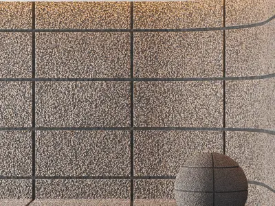 Hemase Mat 03 - Exposed Aggregate Concrete - 3 Colors Texture