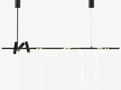 Tracer chandelier Low-poly 3D model