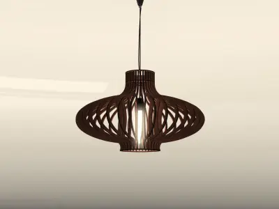 Wood Pendant Lamp 3D model
