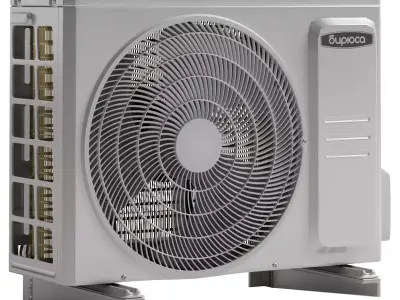 Outdoor unit of the Biryusa air conditioner Low-poly 3D model