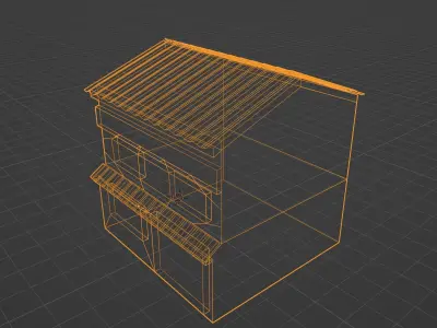 Colombian Style Low Poly House Low-poly 3D model