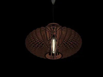 Wood Pendant Lamp 3D model