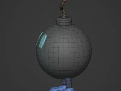 Cartoon Bomb Low-poly 3D model