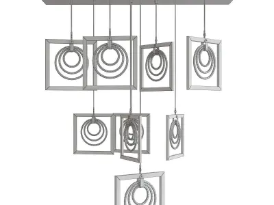 Bronx Ivy Luman Glass Rings Light LED Pendant  low poly 3d model Low-poly 3D model