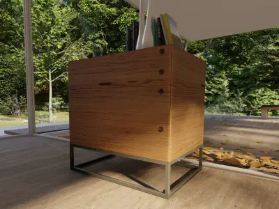 chest-of-drawers-80x60x80 office desk with glass doors Free 3D model