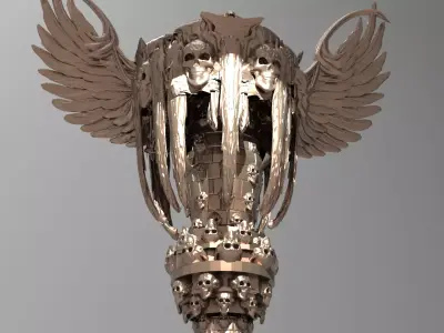 Winged Necronomicon pillars  3D model