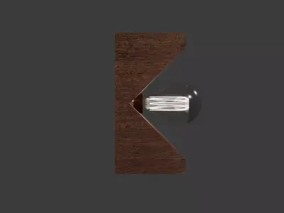 Wood Cut Wall Sconce Low-poly 3D model