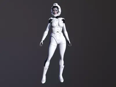 Space Girl Low-poly 3D model