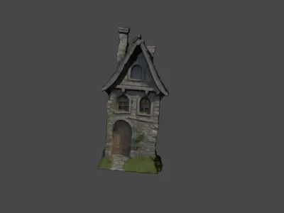 Medival Stylized Tall House Free low-poly 3D model