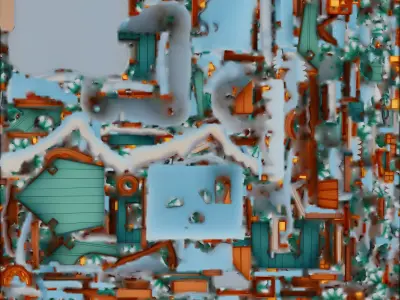 Christmas Snow Cabin 3D Model Cozy Winter Home Low-poly 3D model