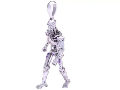 Golden Cyber Warrior Pendant 3D Printable Model 3D print model