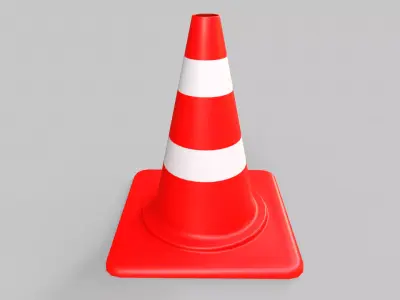 Traffic Cone V1 - 003 Low-poly 3D model