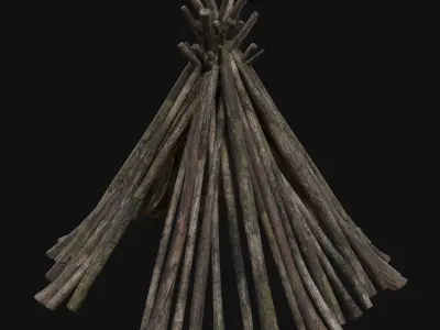 PRIMITIVE HUT SHELTER COTTAGE HOUSE NATIVE PRIMAL AAA COLLECTION Low-poly 3D model