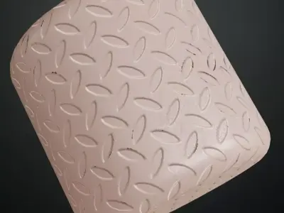 Pale Copper Metal Diamond Tread Plate PBR Seamless Texture