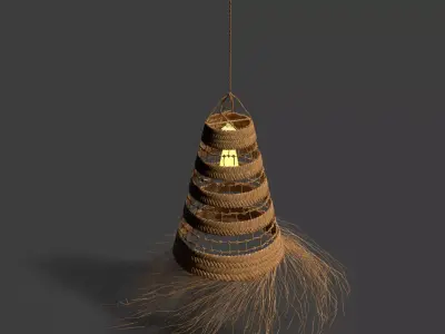 Chinese Rattan Lantern  Low-poly 3D model