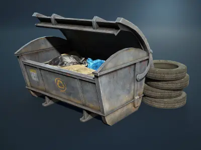 Garbage Containers Game Low-Poly Low-poly 3D model