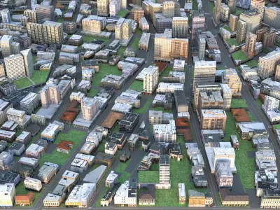 City 74 Low-poly 3D model