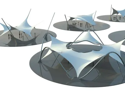  Futuristic Tensile Pavilions Bundle Full Set 