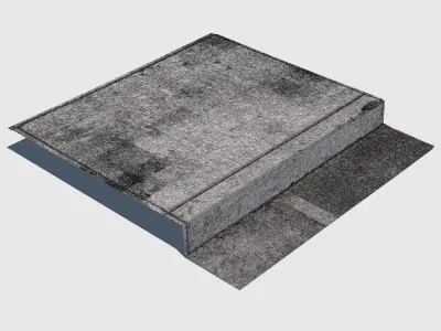 Concrete Sidewalk Curb 3D model
