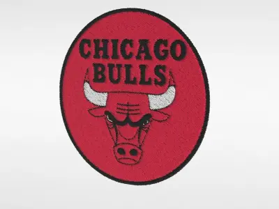 Embroidered Patch  Logo Chicago Bulls Low-poly 3D model