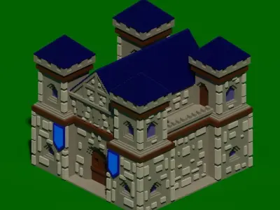 Voxel WarCraft 3 Barracks 3D model
