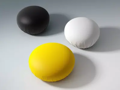 Hollywood round cushion 3D model