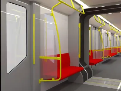 Warsaw metro train 3D model