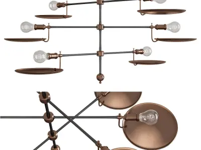 Chandeliers 3d models Collection 10 models Low-poly 3D model