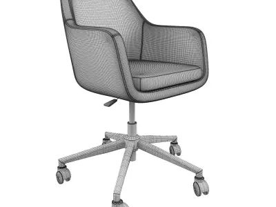 Nora grey velvet office chair Actona 3D model
