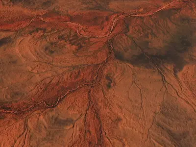 Mars Surface Mountain Terrain Landscape Desert PBR 11 Low-poly 3D model