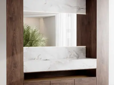 Bathroom furniture by inbani faucet set 83 Low-poly 3D model