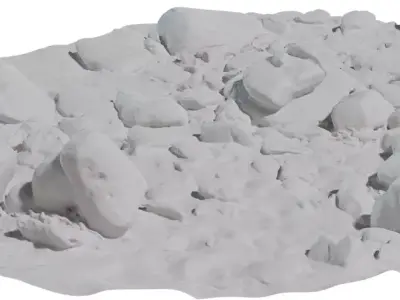 Photorealistic Sandy Rock Patch Low-poly 3D model