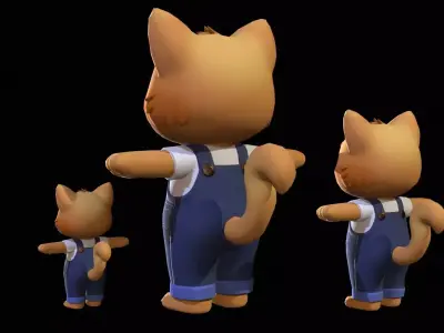 Cat2Pack3 Low-poly 3D model