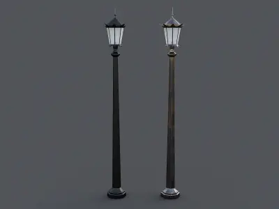 Venetian-style lamp post 3D model
