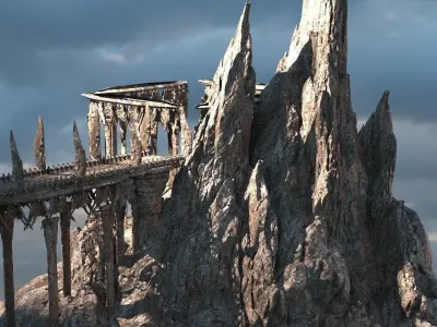 Stone Persian Empire Tower Rocks  3D model