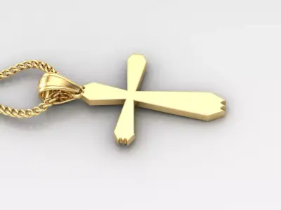 Light Gold 18K Cross Pendant 1CP006 3D print model purchase
