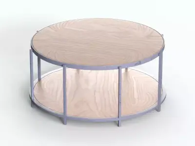 Table Wood Round Free 3D model