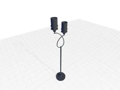 Archbald Headed Metal Floor Lamp 3D model