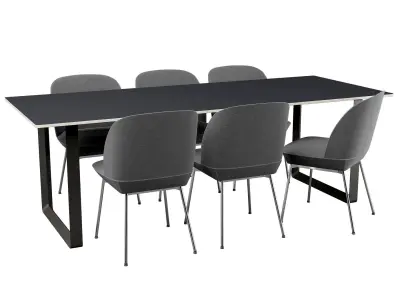 Muuto Oslo Chair And 70-70 Table 3D model