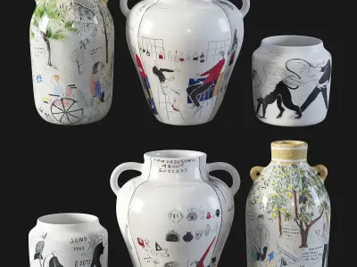 Set of vases by Daphne Christoforou 3D model