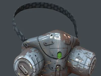 Gas mask helmet 3d model scifi  Low-poly 3D model