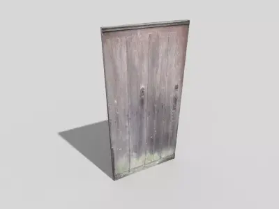 low poly door wooden Low-poly 3D model