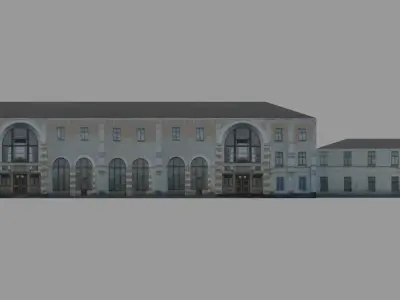 Train station Bus terminal Low-poly 3D model