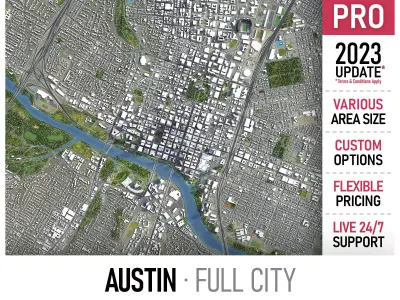 Austin Low-poly 3D model