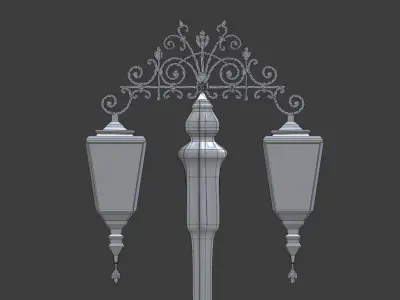 Victorian -Style Lampppost Low-poly 3D model