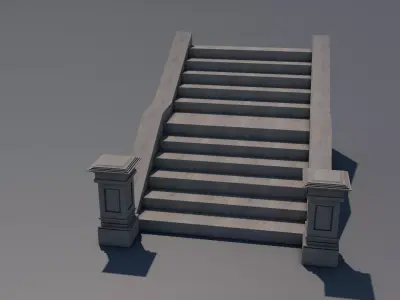 Stairs Low-poly 3D model shop