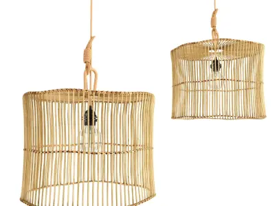 Rattan lamp bamboo 26 3D model
