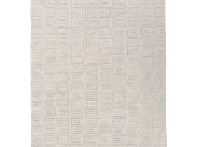 RAJOURI HAND-KNOTTED SILK WOOL RUG 3D model