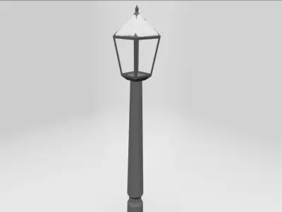 Lamppost covered in snow Low Poly Low-poly 3D model