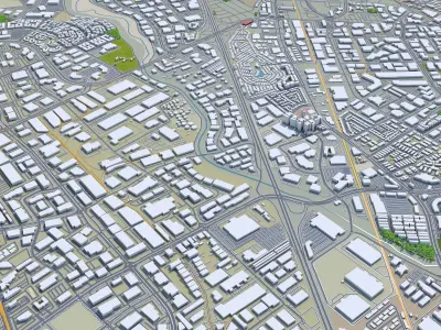 Santa Clara California USA 20km Low-poly 3D model